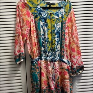 BCBGMaxAzria Vibrant Floral Long Sleeve Dress